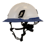 Type II + Non-Vented White Safety Helmet with Kentucky Blue FlexBrim (T2NWHFBKB - Three Quarter View)