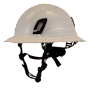 Type II + Non-Vented White Safety Helmet with White FlexBrim (T2NWHFBWH - Three Quarter View)