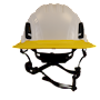 Type II + Non-Vented White Safety Helmet with Yellow FlexBrim (T2NWHFBYL - Front)