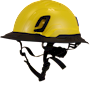 Type II + Non-Vented Yellow Safety Helmet with Black FlexBrim (T2NYLFBBK - Three Quarter View)