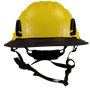 Type II + Non-Vented Yellow Safety Helmet with Black FlexBrim (T2NYLFBBK - Front)
