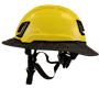 Type II + Non-Vented Yellow Safety Helmet with Black FlexBrim (T2NYLFBBK - Left)