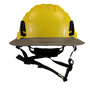 Type II + Non-Vented Yellow Safety Helmet with Dove Gray FlexBrim (T2NYLFBDG - Front)