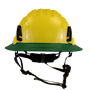 Type II + Non-Vented Yellow Safety Helmet with Forest Green FlexBrim (T2NYLFBFG - Front)