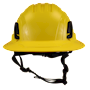 Type II + Non-Vented Yellow Safety Helmet with Yellow FlexBrim (T2NYLFBYL - Front)