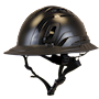Type II + Vented Black Safety Helmet with Black FlexBrim (T2VBKFBBK - Three Quarter View)