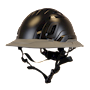 Type II + Vented Black Safety Helmet with Dove Gray FlexBrim (T2VBKFBDG - Three Quarter View)