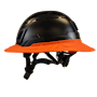 Type II + Vented Black Safety Helmet with Hi-Viz Orange FlexBrim (T2VBKFBHO - Left)