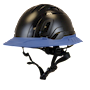 Type II + Vented Black Safety Helmet with Kentucky Blue FlexBrim (T2VBKFBKB - Three Quarter View)
