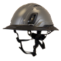 Type II + Vented Dove Gray Safety Helmet with Black FlexBrim (T2VDGFBBK - Three Quarter View)