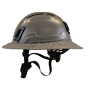 Type II + Vented Dove Gray Safety Helmet with Dove Gray FlexBrim (T2VDGFBDG - Left)