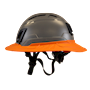 Type II + Vented Dove Gray Safety Helmet with Orange FlexBrim (T2VDGFBOR - Left)