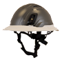 Type II + Vented Dove Gray Safety Helmet with White FlexBrim (T2VDGFBWH - Three Quarter View)