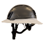 Type II + Vented Dove Gray Safety Helmet with White FlexBrim (T2VDGFBWH - Left)