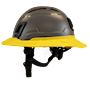 Type II + Vented Dove Gray Safety Helmet with Yellow FlexBrim (T2VDGFBYL - Left)