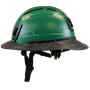 Type II + Vented Forest Green Safety Helmet with Black FlexBrim (T2VFGFBBK - Left)