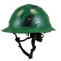 Type II + Vented Forest Green Safety Helmet with Forest Green FlexBrim (T2VFGFBFG - Three Quarter View)