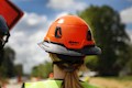 Type II + Vented Hi-Viz Orange Safety Helmet with Black FlexBrim (T2VHOFBBK - Action-1)