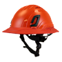 Type II + Vented Hi-Viz Orange Safety Helmet with Hi-Viz Orange FlexBrim (T2VHOFBHO - Three Quarter View)