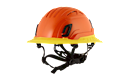 Type II + Vented Hi-Viz Orange Safety Helmet with Hi-Viz Yellow FlexBrim (T2VHOFBHY - Pro-Three Quarter)