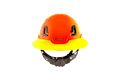 Type II + Vented Hi-Viz Orange Safety Helmet with Hi-Viz Yellow FlexBrim (T2VHOFBHY - Pro-Back)