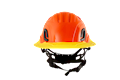 Type II + Vented Hi-Viz Orange Safety Helmet with Hi-Viz Yellow FlexBrim (T2VHOFBHY - Pro-Front)