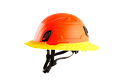 Type II + Vented Hi-Viz Orange Safety Helmet with Hi-Viz Yellow FlexBrim (T2VHOFBHY - Left Side) - 2
