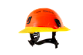 Type II + Vented Hi-Viz Orange Safety Helmet with Hi-Viz Yellow FlexBrim (T2VHOFBHY - Right Side) - 2