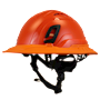 Type II + Vented Hi-Viz Orange Safety Helmet with Orange FlexBrim (T2VHOFBOR - Three Quarter View) - 2
