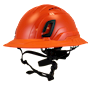 Type II + Vented Hi-Viz Orange Safety Helmet with Orange FlexBrim (T2VHOFBOR - Three Quarter View)