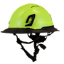 Type II + Vented Hi-Viz Yellow Safety Helmet with Black FlexBrim (T2VHYFBBK - Three Quarter View)