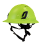 Type II + Vented Hi-Viz Yellow Safety Helmet with Hi-Viz Yellow FlexBrim (T2VHYFBHY - Three Quarter View)
