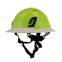 Type II + Vented Hi-Viz Yellow Safety Helmet with White FlexBrim (T2VHYFBWH - Three Quarter View)