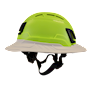 Type II + Vented Hi-Viz Yellow Safety Helmet with White FlexBrim (T2VHYFBWH - Left)
