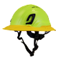 Type II + Vented Hi-Viz Yellow Safety Helmet with Yellow FlexBrim (T2VHYFBYL - Three Quarter View)