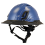 Type II + Vented Kentucky Blue Safety Helmet with Black FlexBrim (T2VKBFBBK - Three Quarter View)