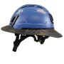 Type II + Vented Kentucky Blue Safety Helmet with Black FlexBrim (T2VKBFBBK - Left)