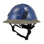 Type II + Vented Kentucky Blue Safety Helmet with Dove Gray FlexBrim (T2VKBFBDG - Three Quarter View)