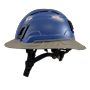 Type II + Vented Kentucky Blue Safety Helmet with Dove Gray FlexBrim (T2VKBFBDG - Left)