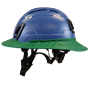 Type II + Vented Kentucky Blue Safety Helmet with Forest Green FlexBrim (T2VKBFBFG - Left)