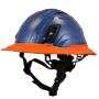 Type II + Vented Kentucky Blue Safety Helmet with Hi-Viz Orange FlexBrim (T2VKBFBHO - Three Quarter View)