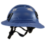 Type II + Vented Kentucky Blue Safety Helmet with Kentucky Blue FlexBrim (T2VKBFBKB - Left)