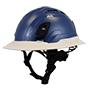 Type II + Vented Kentucky Blue Safety Helmet with White FlexBrim (T2VKBFBWH - Three Quarter View)