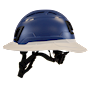 Type II + Vented Kentucky Blue Safety Helmet with White FlexBrim (T2VKBFBWH - Left)