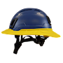 Type II + Vented Kentucky Blue Safety Helmet with Yellow FlexBrim (T2VKBFBYL - Left)