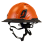 Type II + Vented Orange Safety Helmet with Black FlexBrim (T2VORFBBK - Three Quarter View)