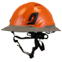 Type II + Vented Orange Safety Helmet with Dove Gray FlexBrim (T2VORFBDG - Three Quarter View)