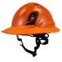 Type II + Vented Orange Safety Helmet with Orange FlexBrim (T2VORFBOR - Three Quarter)