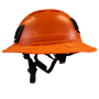 Type II + Vented Orange Safety Helmet with Orange FlexBrim (T2VORFBOR - Left)