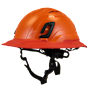 Type II + Vented Orange Safety Helmet with Red FlexBrim (T2VORFBRD - Three Quarter View)